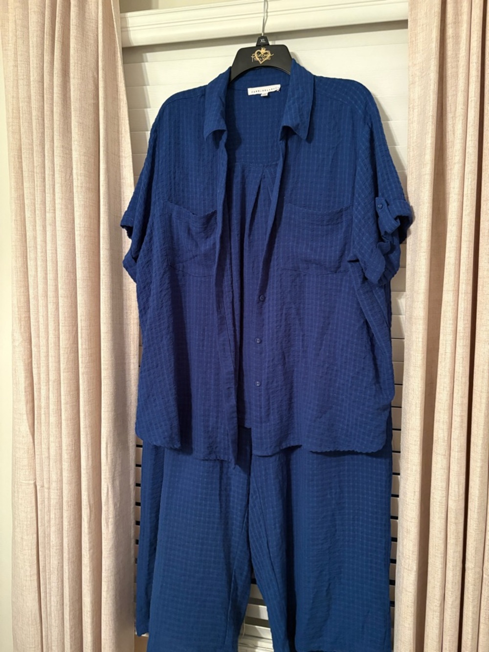 T.J.Maxx Navy Blue Women's Two-Piece Jumpsuit Set